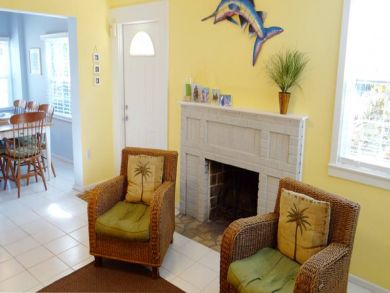 Fireplace in living area